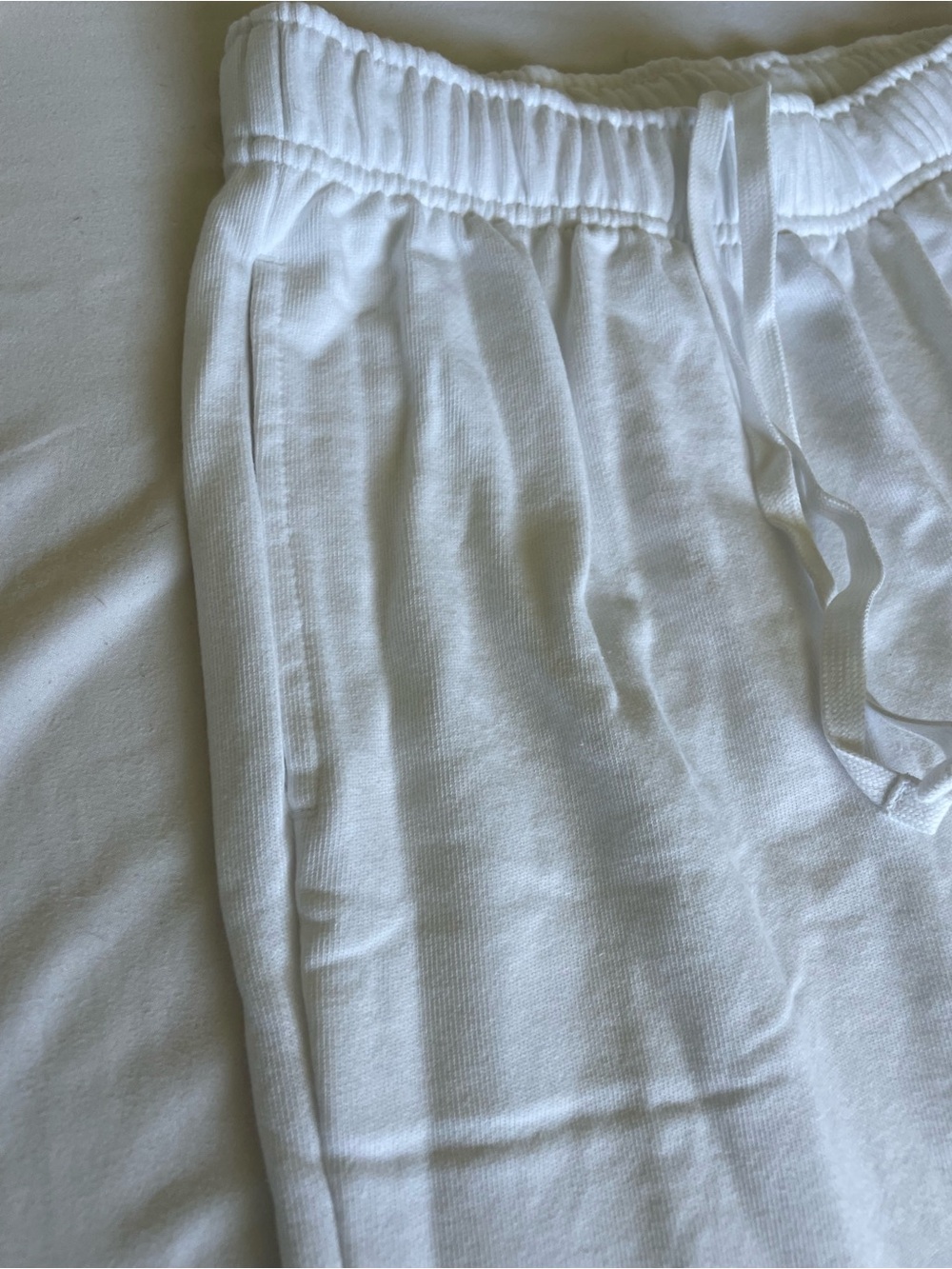 GAP White Wide-Leg Drawstring Lounge Pants - Picture 2 of 8